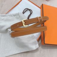 Hermes Pop H 15 Belt Epsom Calfskin In Brown/Gold