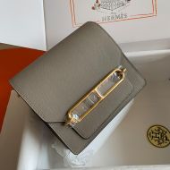 Hermes Roulis Bag Calfskin Leather Gold Hardware In Khaki