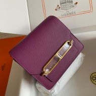 Hermes Roulis Bag Calfskin Leather Gold Hardware In Purple