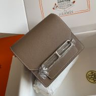 Hermes Roulis Bag Calfskin Leather Palladium Hardware In Khaki