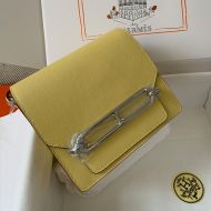 Hermes Roulis Bag Calfskin Leather Palladium Hardware In Lemon