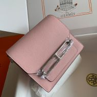 Hermes Roulis Bag Calfskin Leather Palladium Hardware In Pink