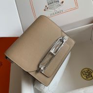 Hermes Roulis Bag Calfskin Leather Palladium Hardware In Taupe