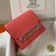 Hermes Roulis Bag Calfskin Leather Palladium Hardware In Water Melon