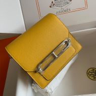 Hermes Roulis Bag Calfskin Leather Palladium Hardware In Yellow