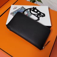 Hermes Silk'In Classique Long Wallet Epsom Leather Black