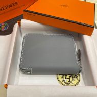 Hermes Silk'In Compact Wallet Epsom Leather In Light Blue