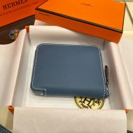 Hermes Silk'In Compact Wallet Epsom Leather In Sky Blue