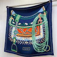 Hermes Silla De Gaucho Scarf 90 In Blue